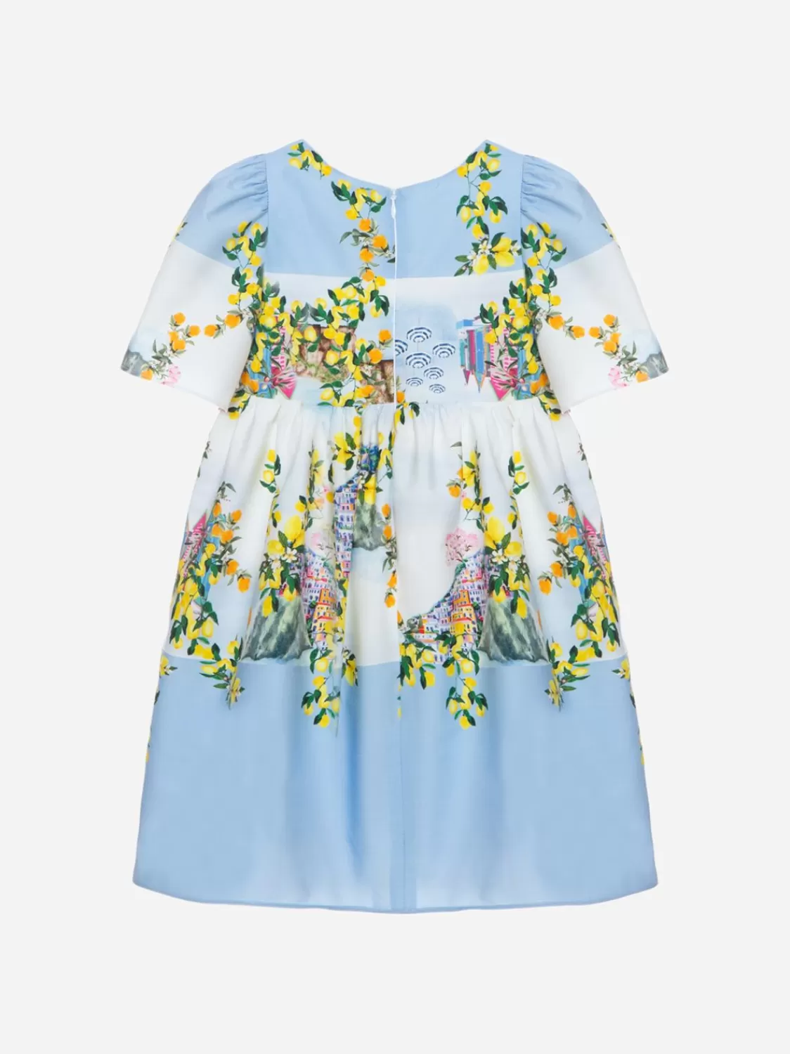 Meisje Patachou Meisjes Blauwe Jurk Met Fruitprint