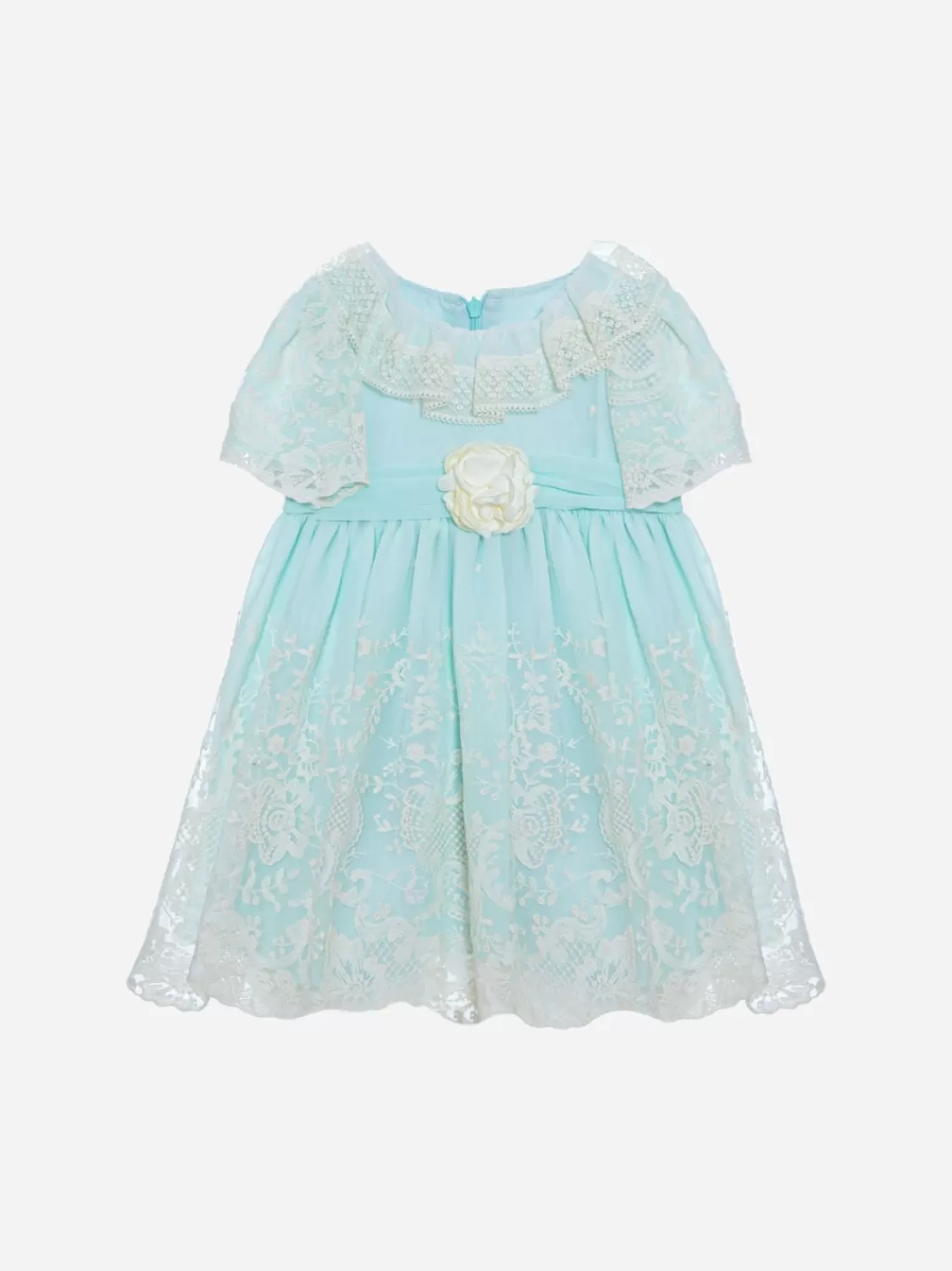 Baby Patachou Meisjes Groene Water Geborduurde Jurk