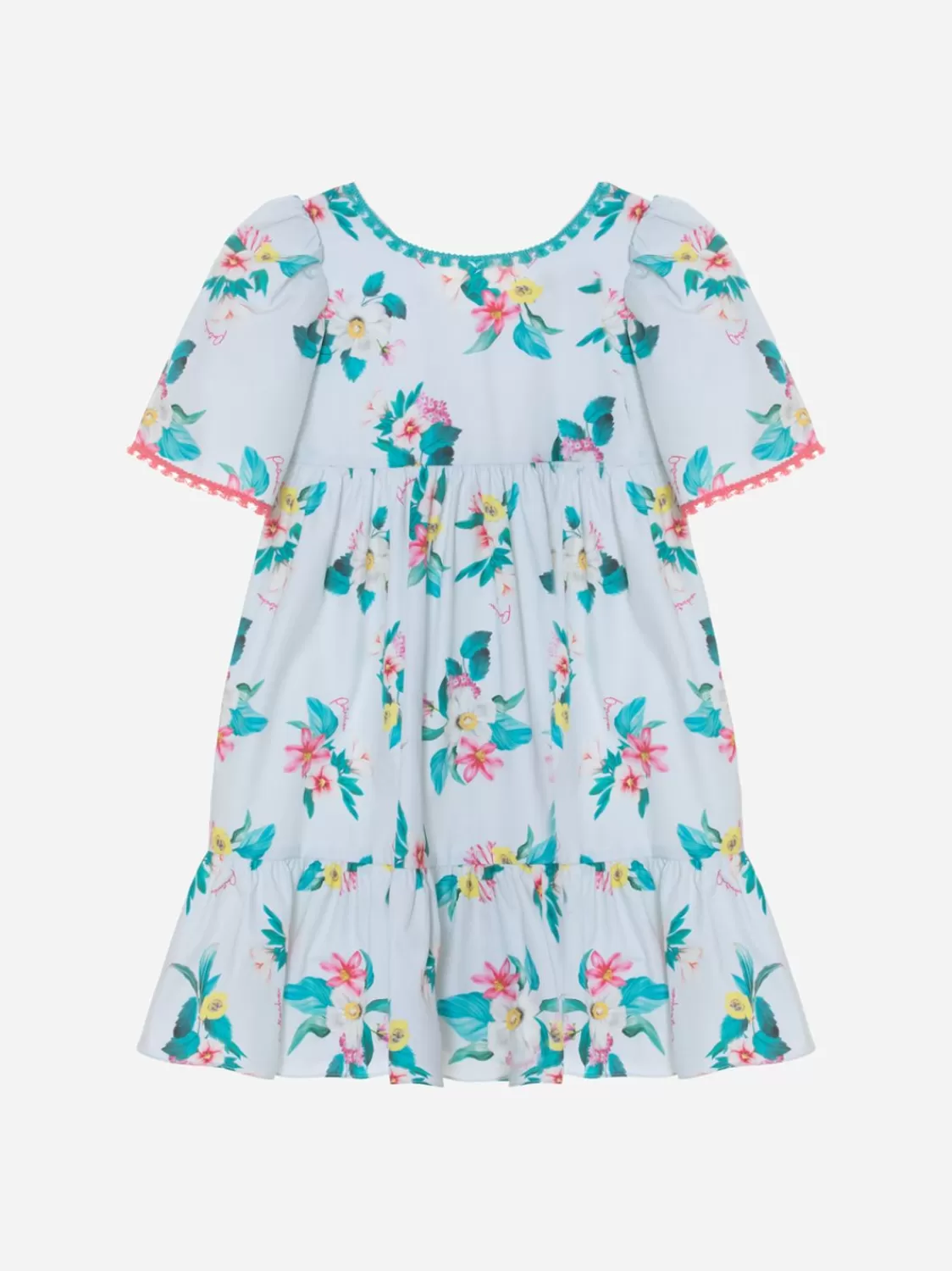 Baby Patachou Meisjes Lichtblauwe Jurk Met Bloemenprint