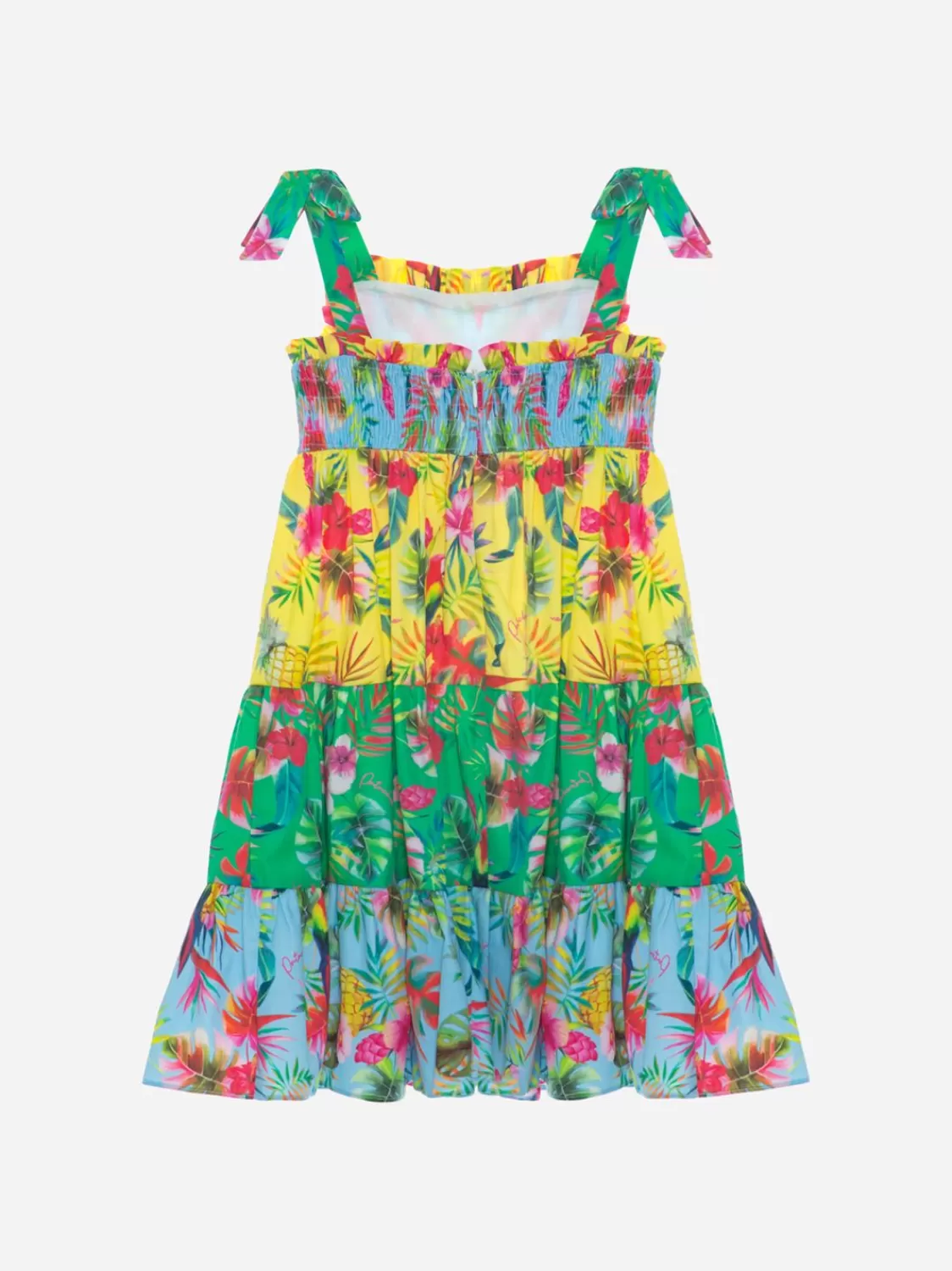 Baby Patachou Meisjes Veelkleurige Jurk Met Tropische Print