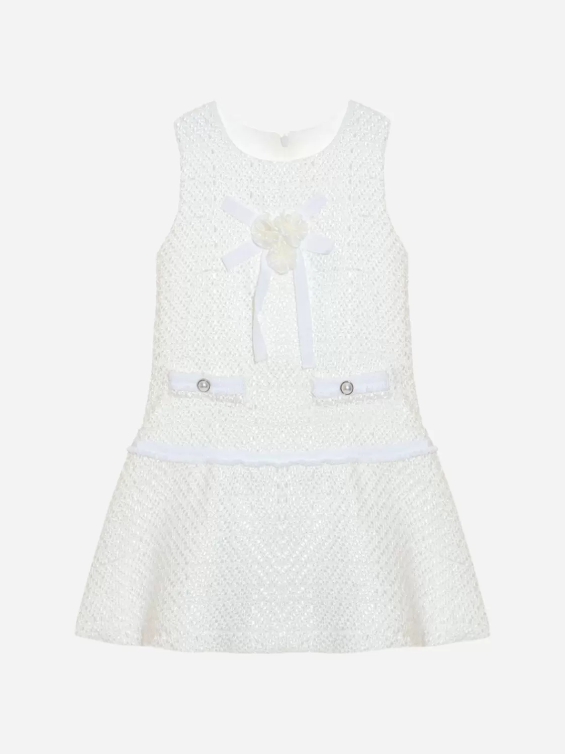 Meisje Patachou Meisjes Witte Tweed Jurk