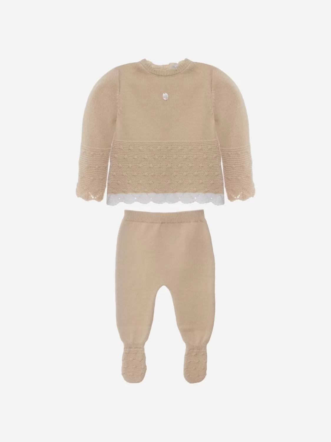 Baby Patachou Meisjesset In Beige Gebreid