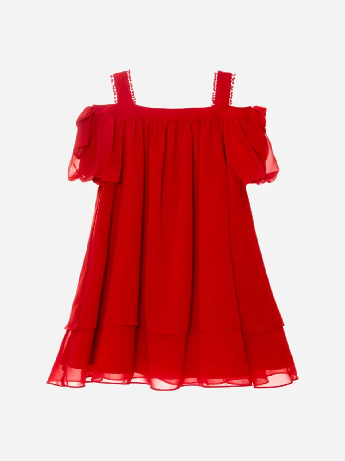Meisje Patachou Rode Chiffon Meisjesjurk