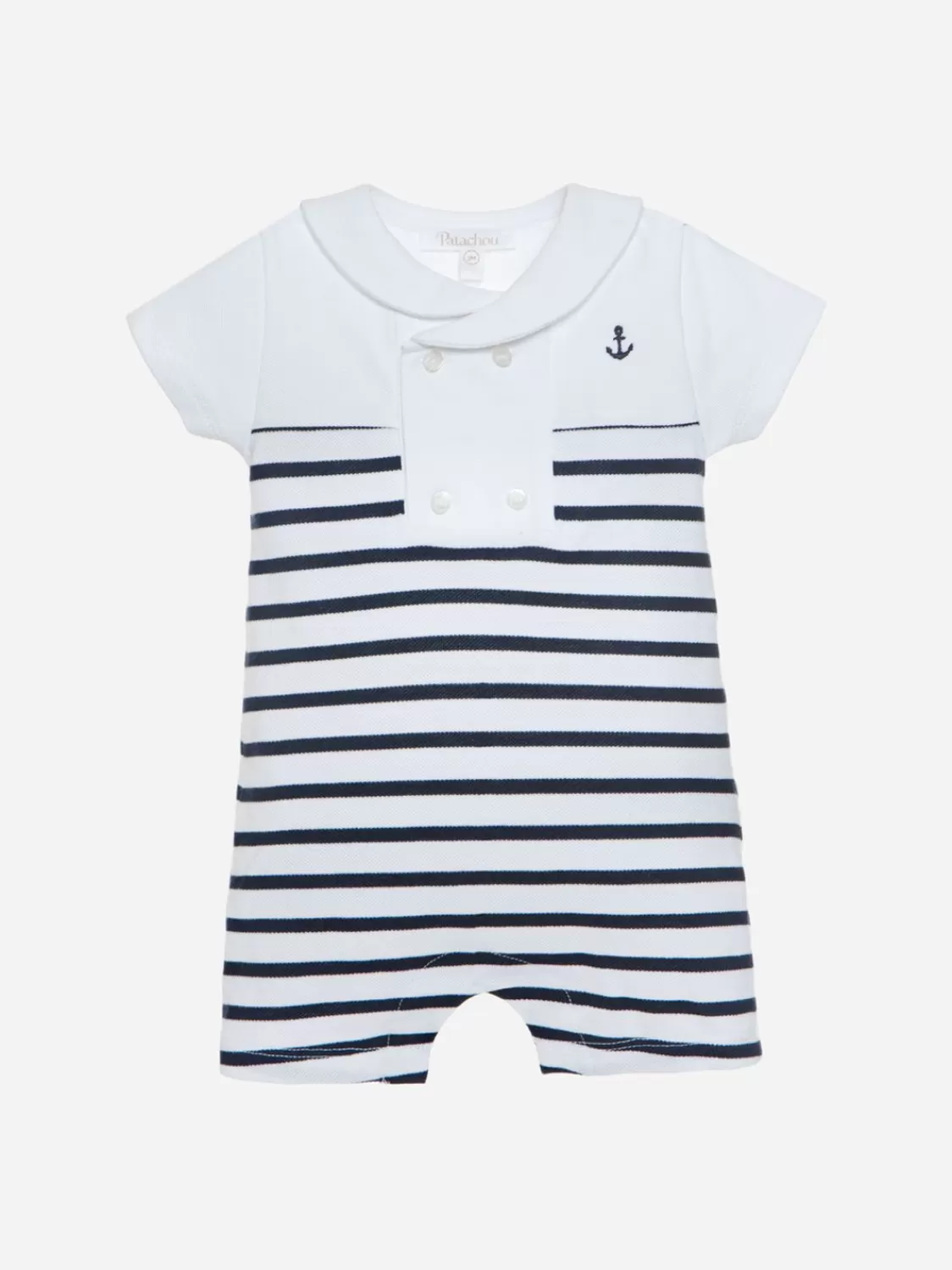 Baby Patachou Romper Met Witte En Mariene Strepen