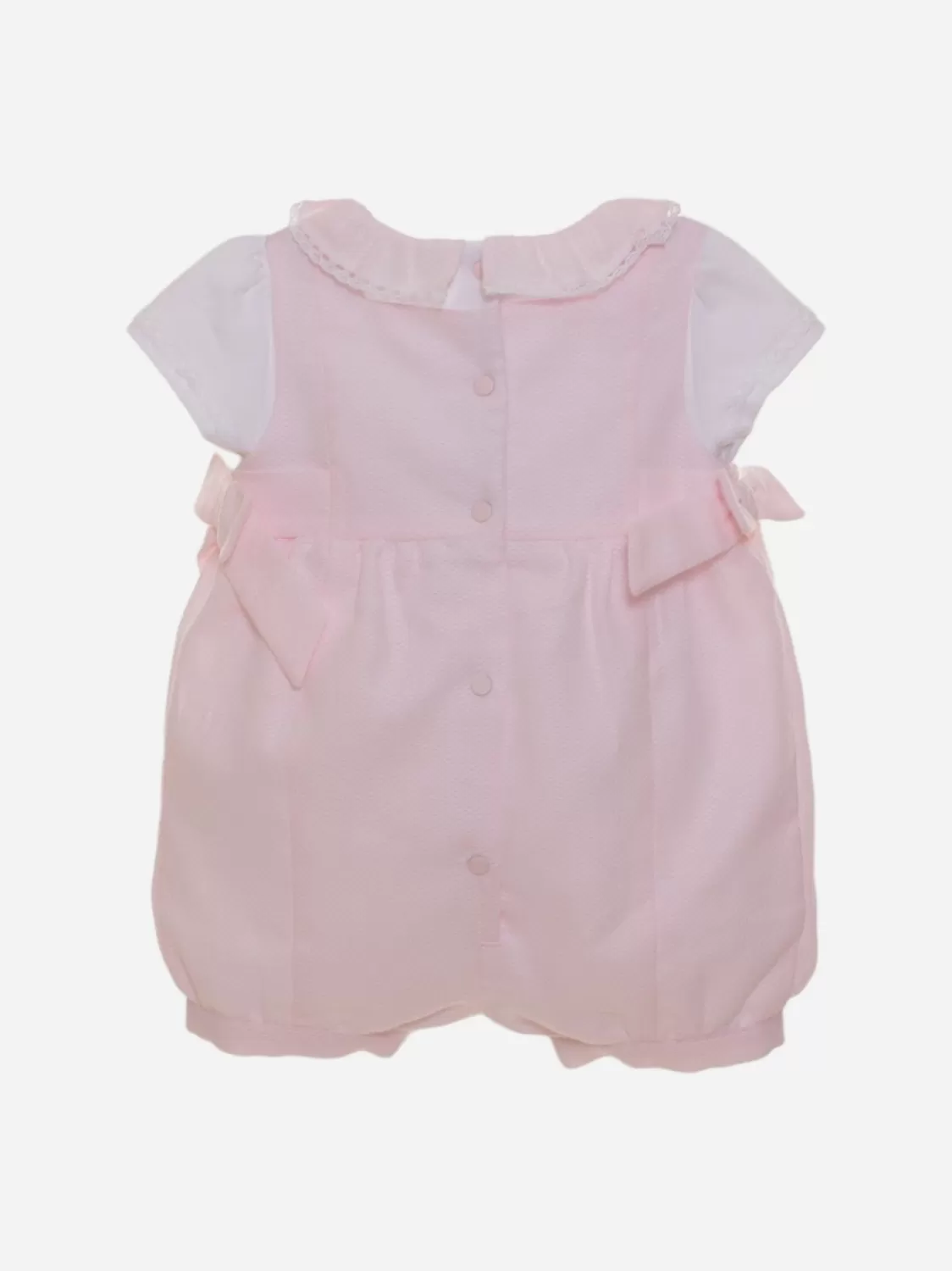 Baby Patachou Roze En Witte Jumpsuit Met Strikken
