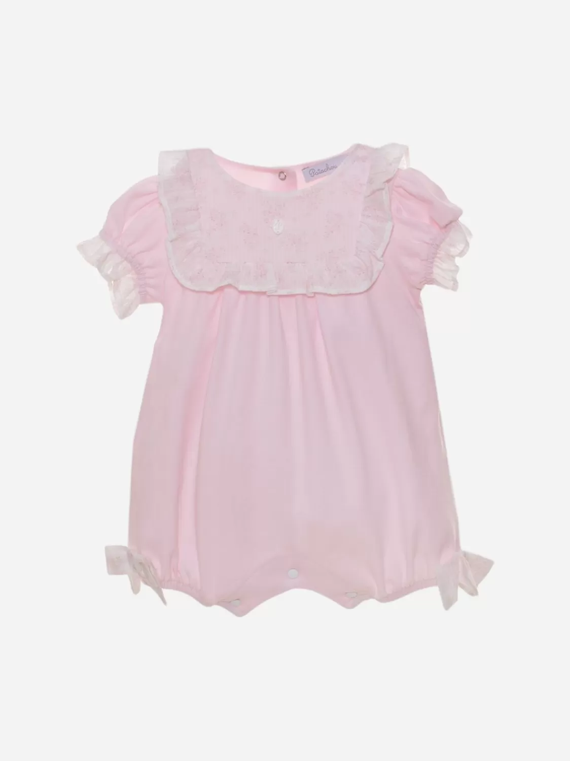 Baby Patachou Roze Jumpsuit Versierd Met Bloemenfranjes