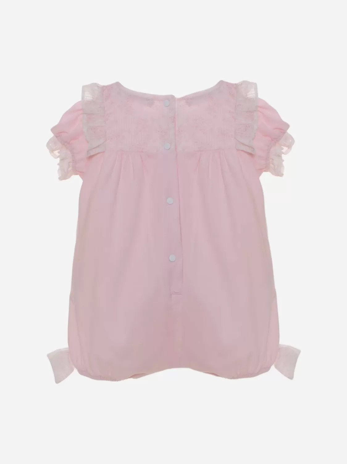 Baby Patachou Roze Jumpsuit Versierd Met Bloemenfranjes