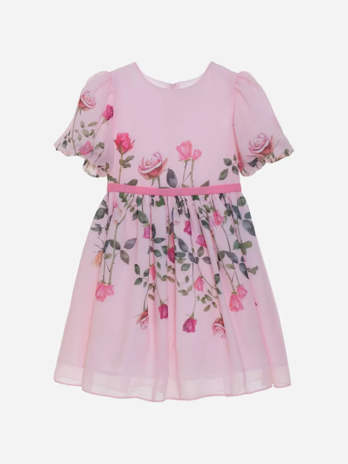 Meisje Patachou Roze Meisjesjurk Met Exclusieve Rozenprint