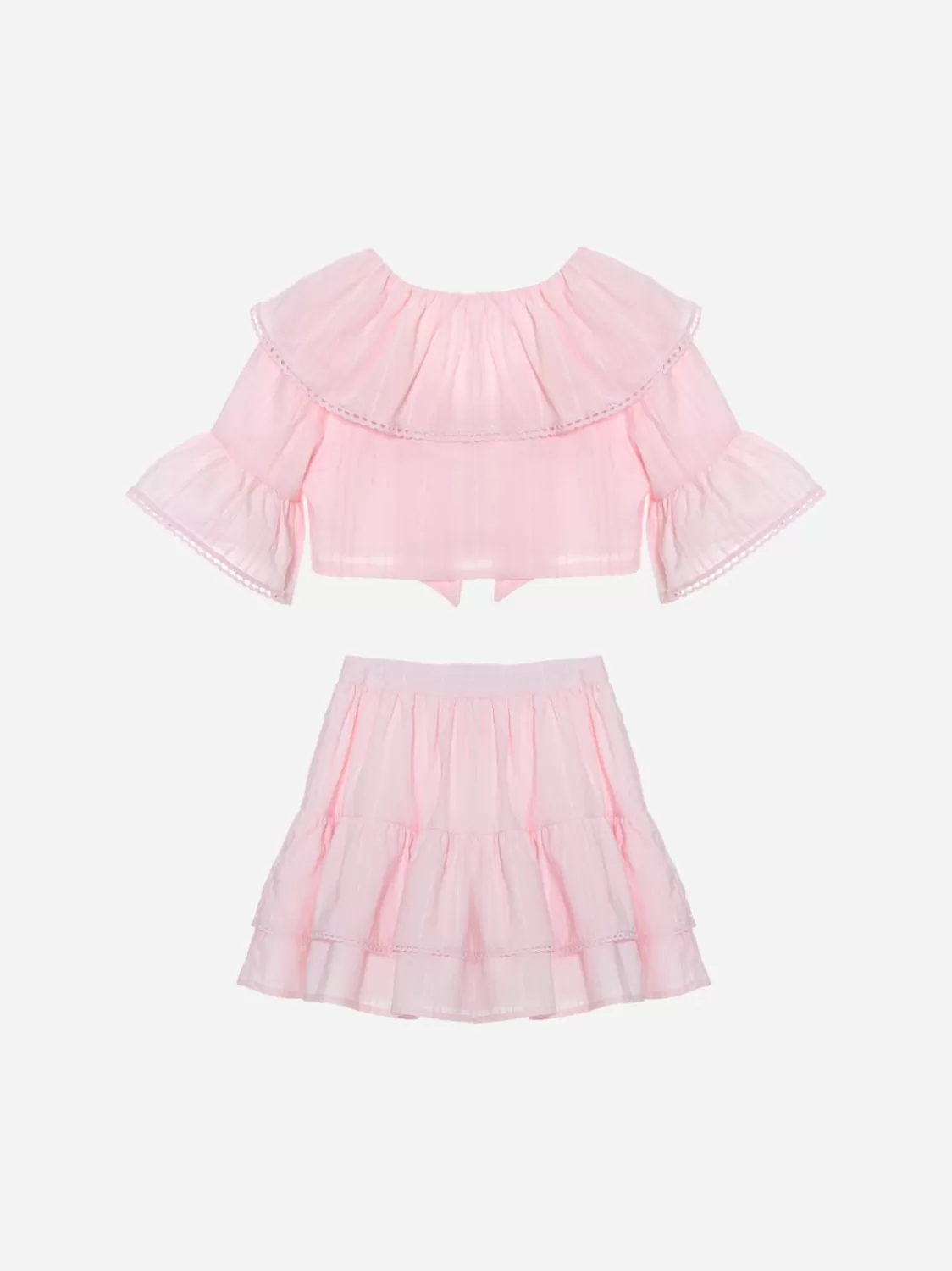Meisje Patachou Roze Popeline Set