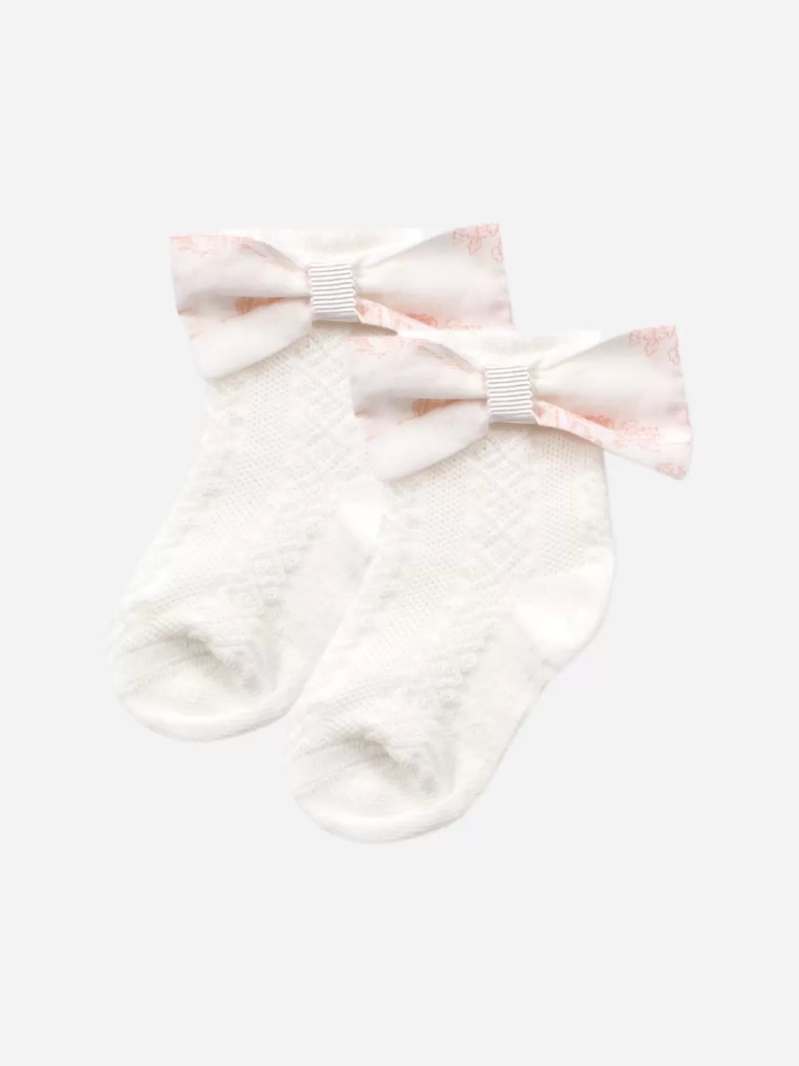 Baby Patachou Roze Toile Jouy Bow-Sokken