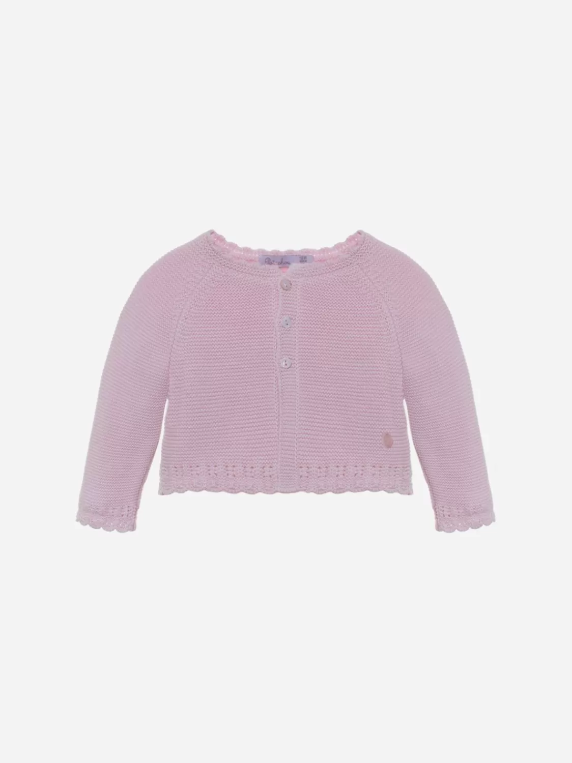 Baby Patachou Roze Tricot Vest Met Lange Mouwen