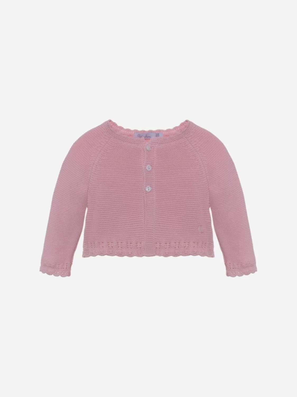 Baby Patachou Roze Tricot Vest Met Lange Mouwen