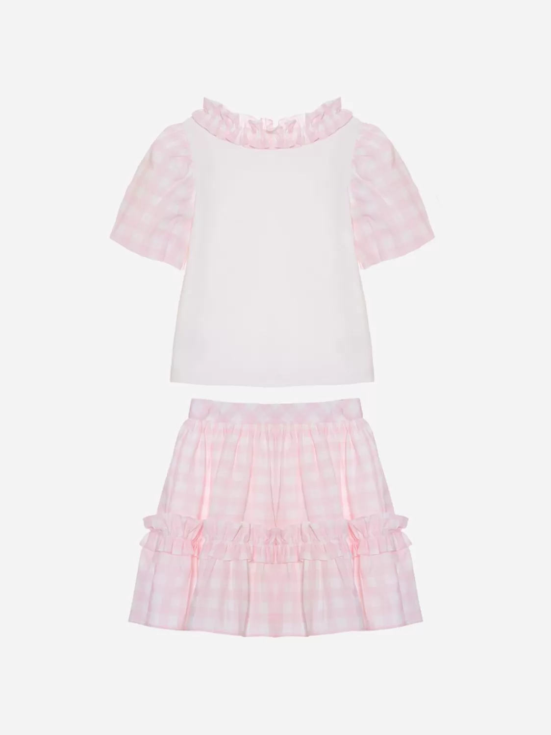 Meisje Patachou Roze Vichy-Set