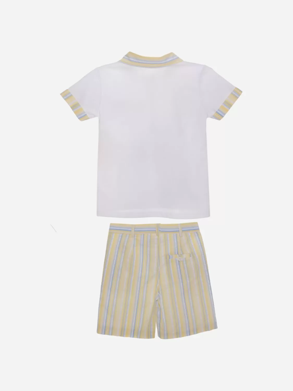 Jongen Patachou Set Geel Gestreepte Shorts
