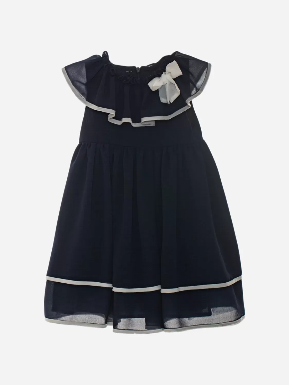 Baby Patachou Speciale Meisjesjurk In Marineblauw Chiffon