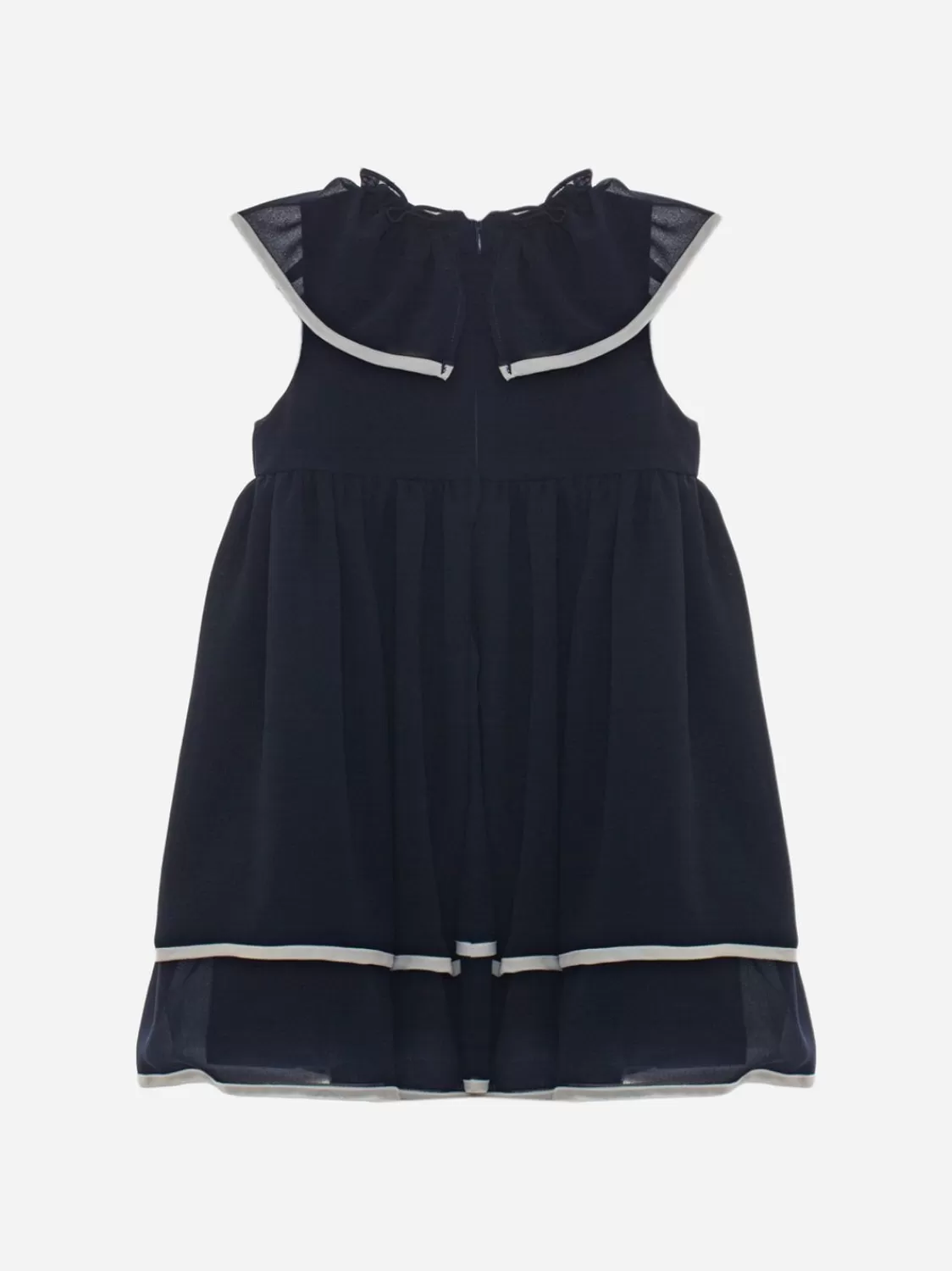 Baby Patachou Speciale Meisjesjurk In Marineblauw Chiffon