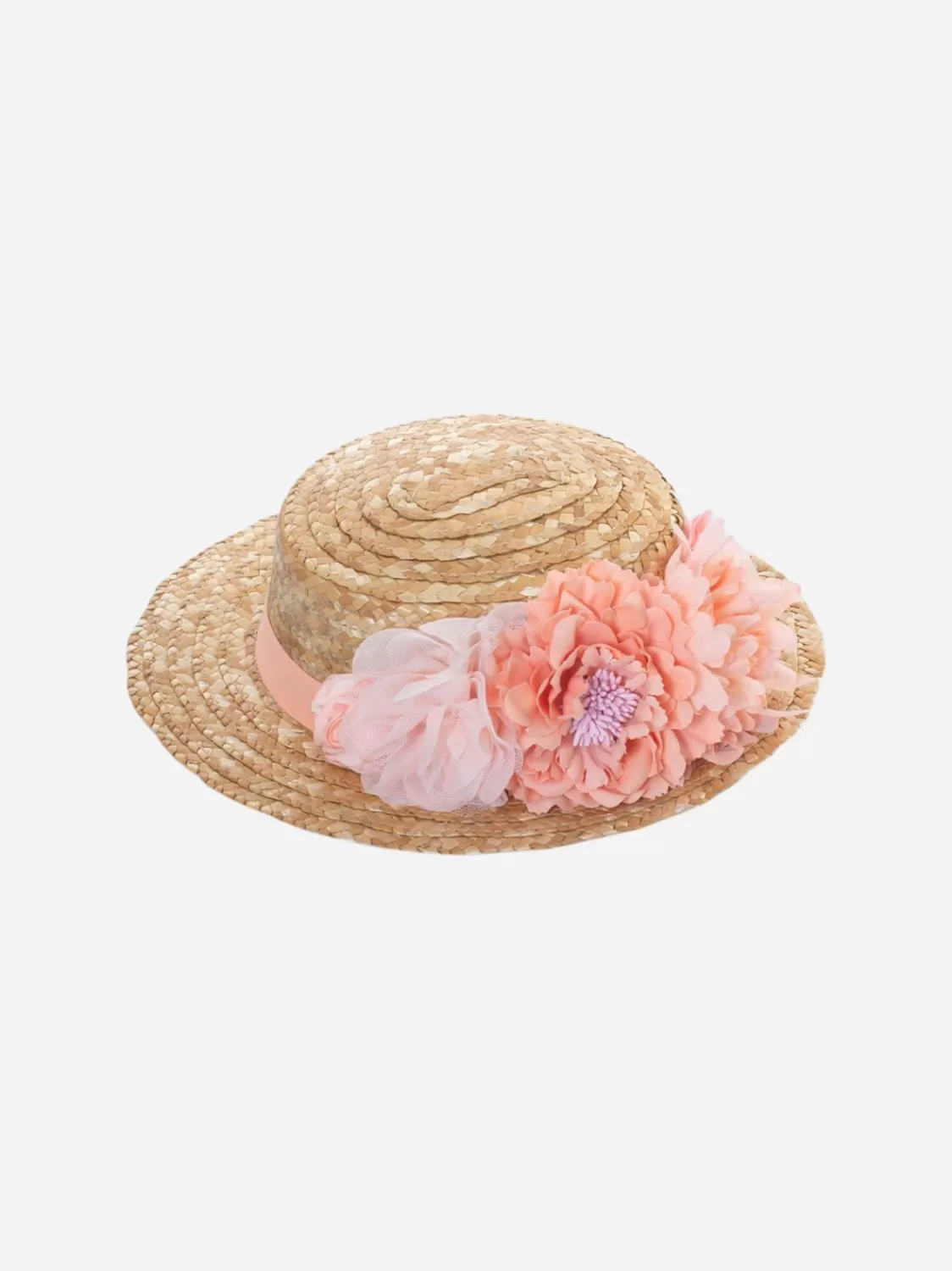 Meisje Patachou Strohoed Voor Meisjes Versierd Met Bloemen