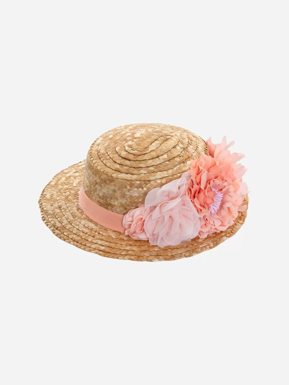Meisje Patachou Strohoed Voor Meisjes Versierd Met Bloemen