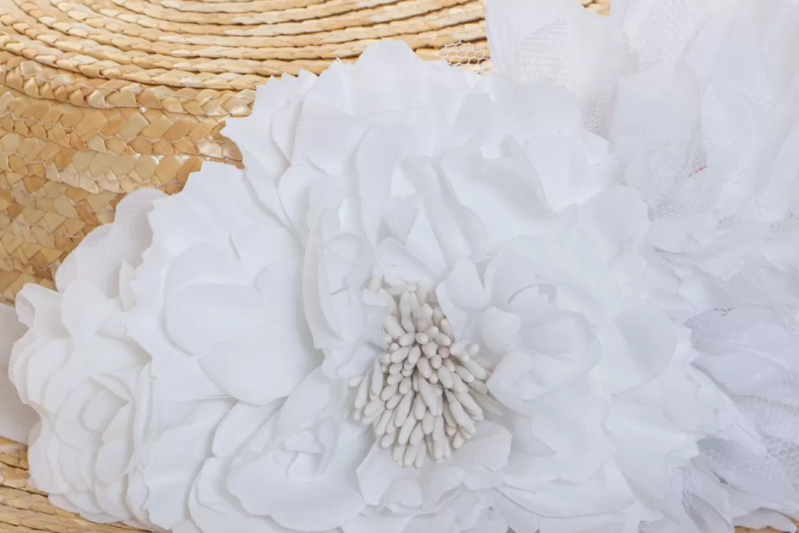 Meisje Patachou Strohoed Voor Meisjes Versierd Met Bloemen