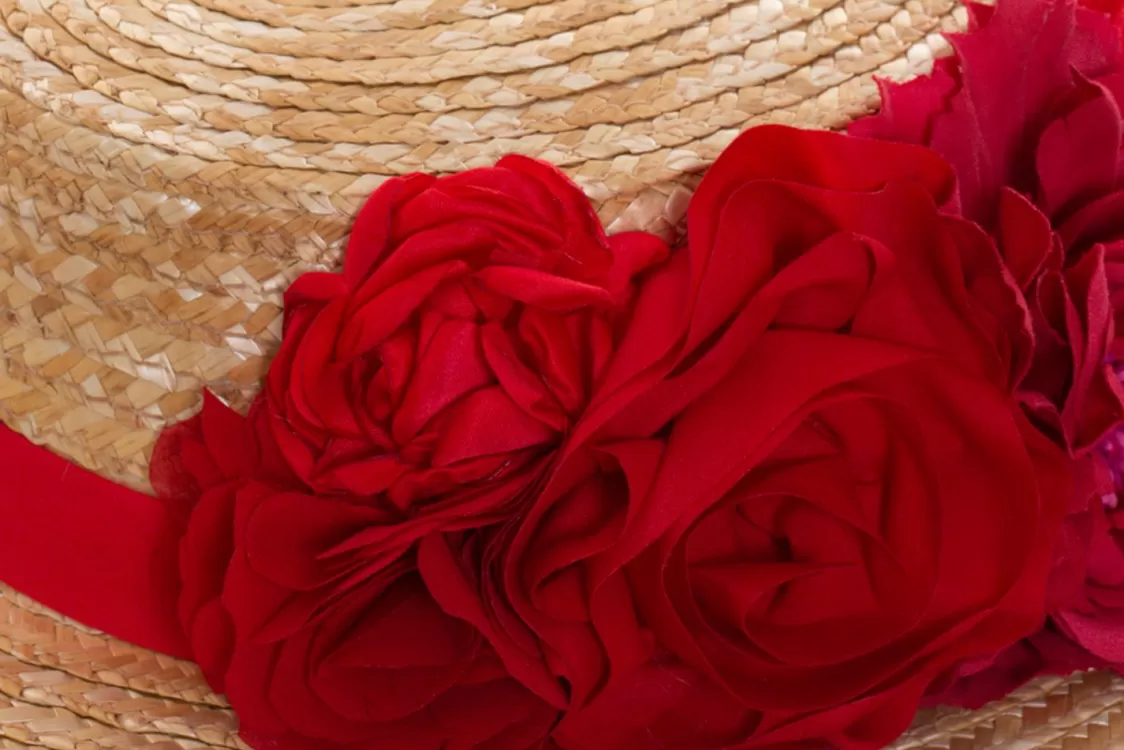Meisje Patachou Strohoed Voor Meisjes Versierd Met Bloemen