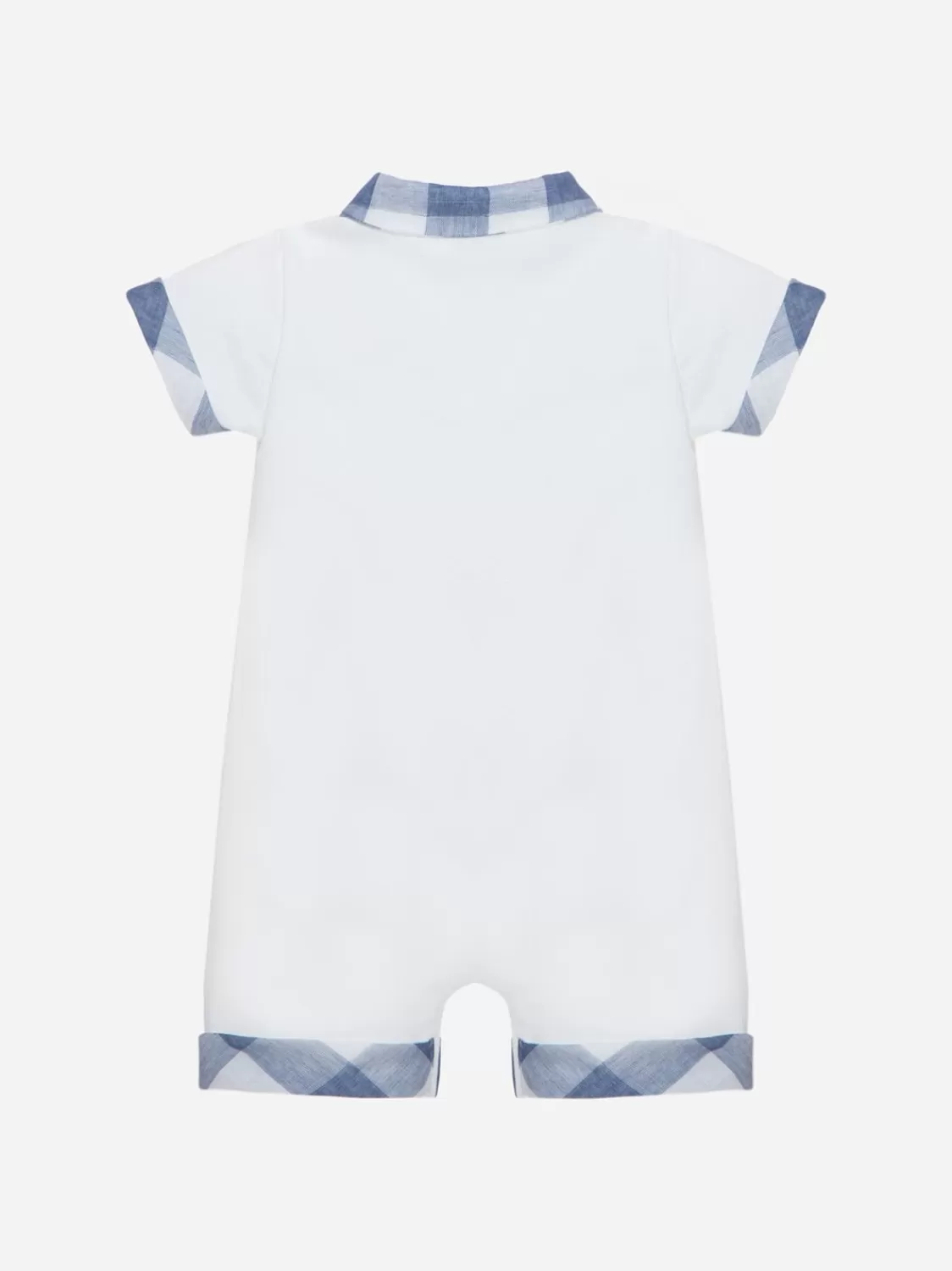 Baby Patachou Wit En Blauw Geruit Rompertje