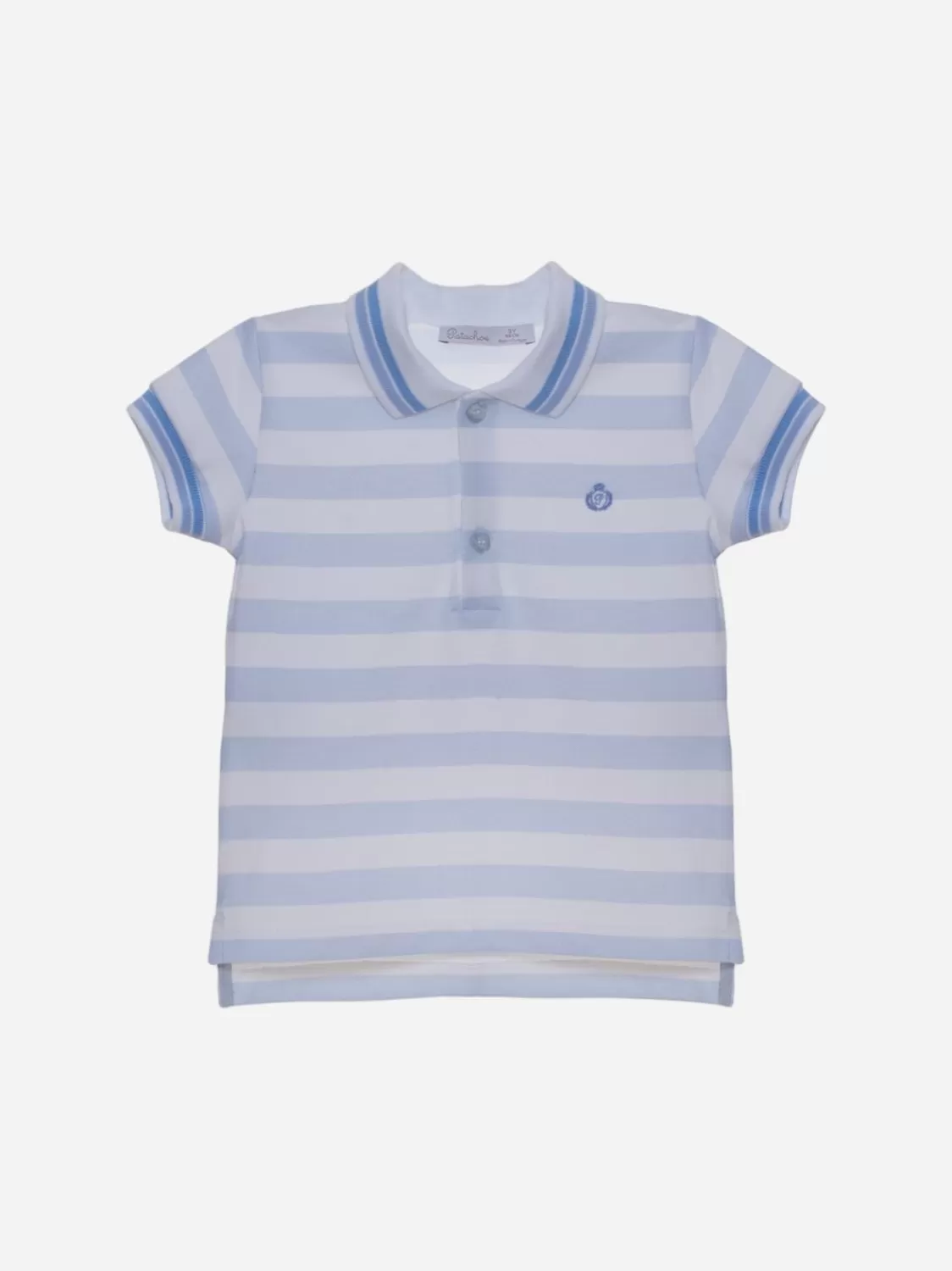 Jongen Patachou Wit En Blauw Gestreept Poloshirt
