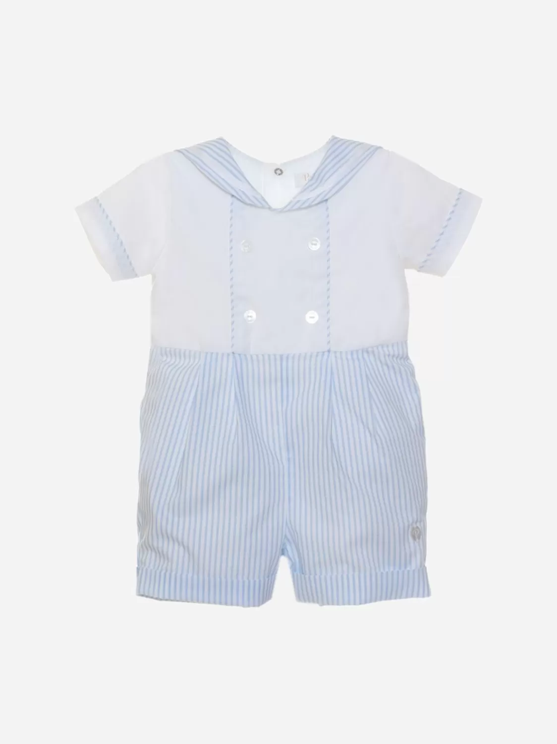 Baby Patachou Wit En Blauw Gestreepte Jumpsuit