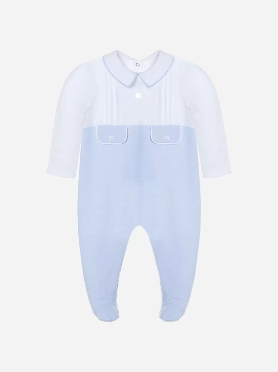Baby Patachou Wit En Blauw Jersey Babypakje