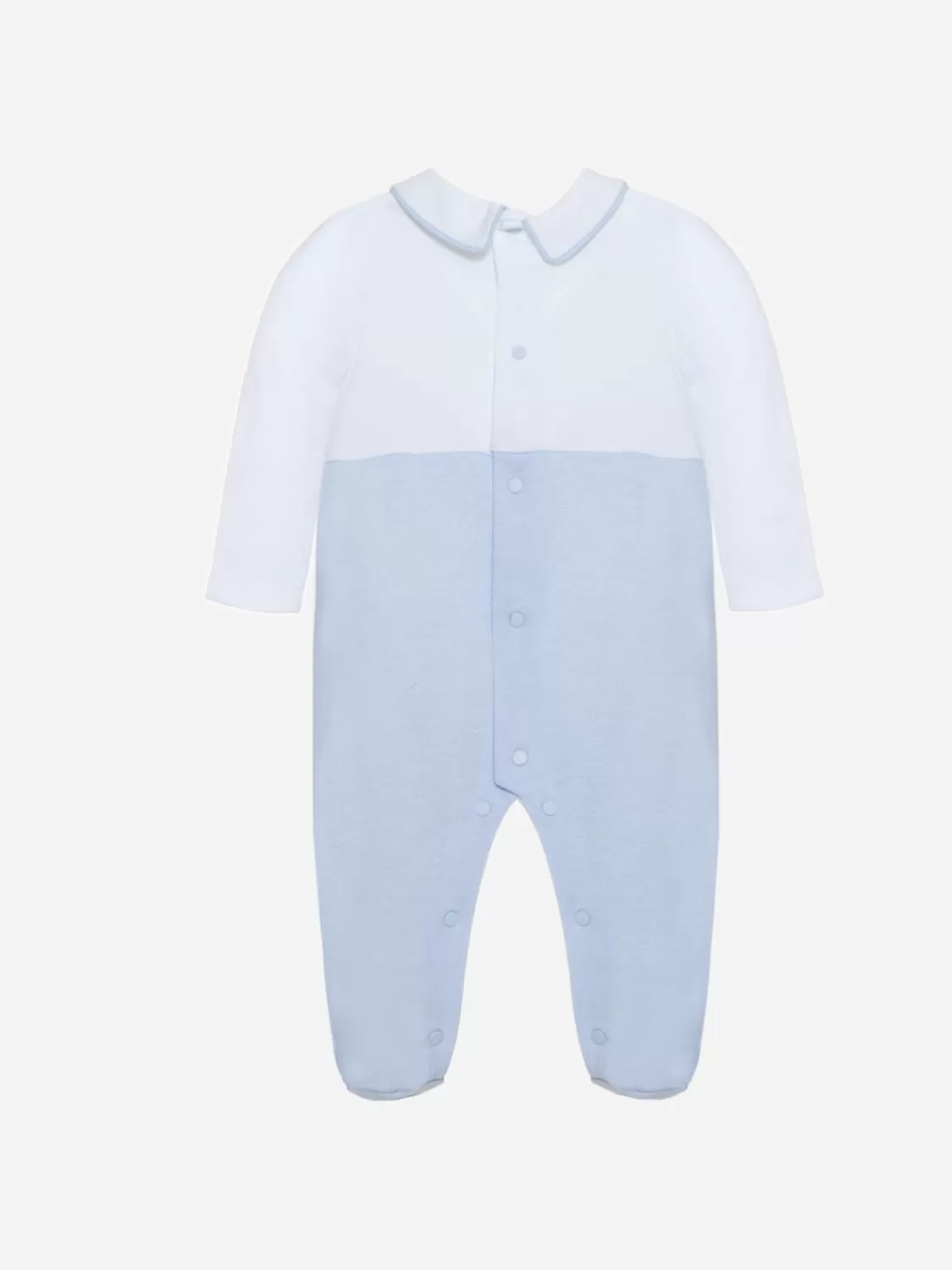 Baby Patachou Wit En Blauw Jersey Babypakje
