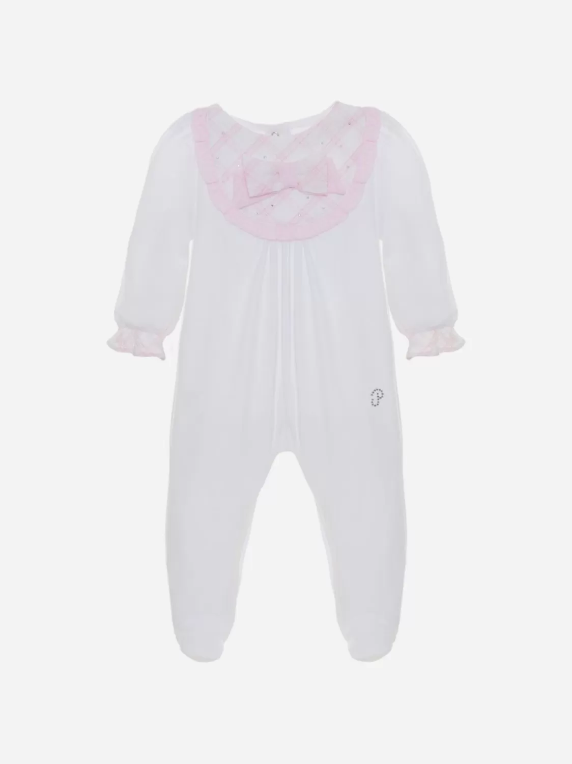 Baby Patachou Wit En Roze Babypakje Met Geruite Details