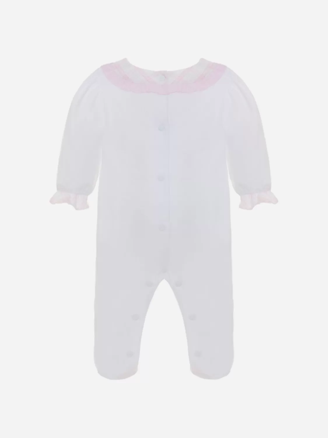 Baby Patachou Wit En Roze Babypakje Met Geruite Details