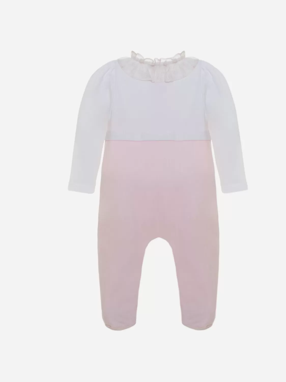 Baby Patachou Wit En Roze Babypakje Met Lange Mouwen