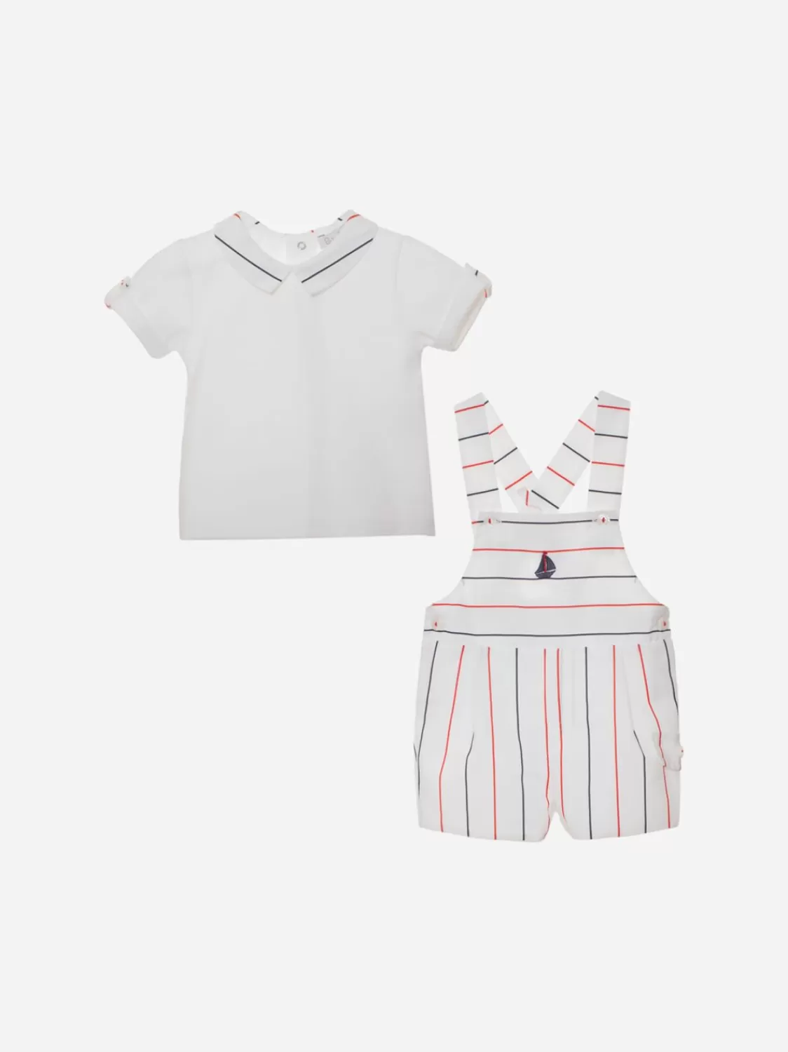 Baby Patachou Wit Gestreepte Babyjongenset