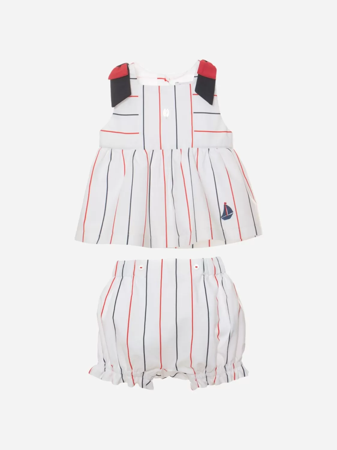 Baby Patachou Wit Gestreepte Babymeisje Set