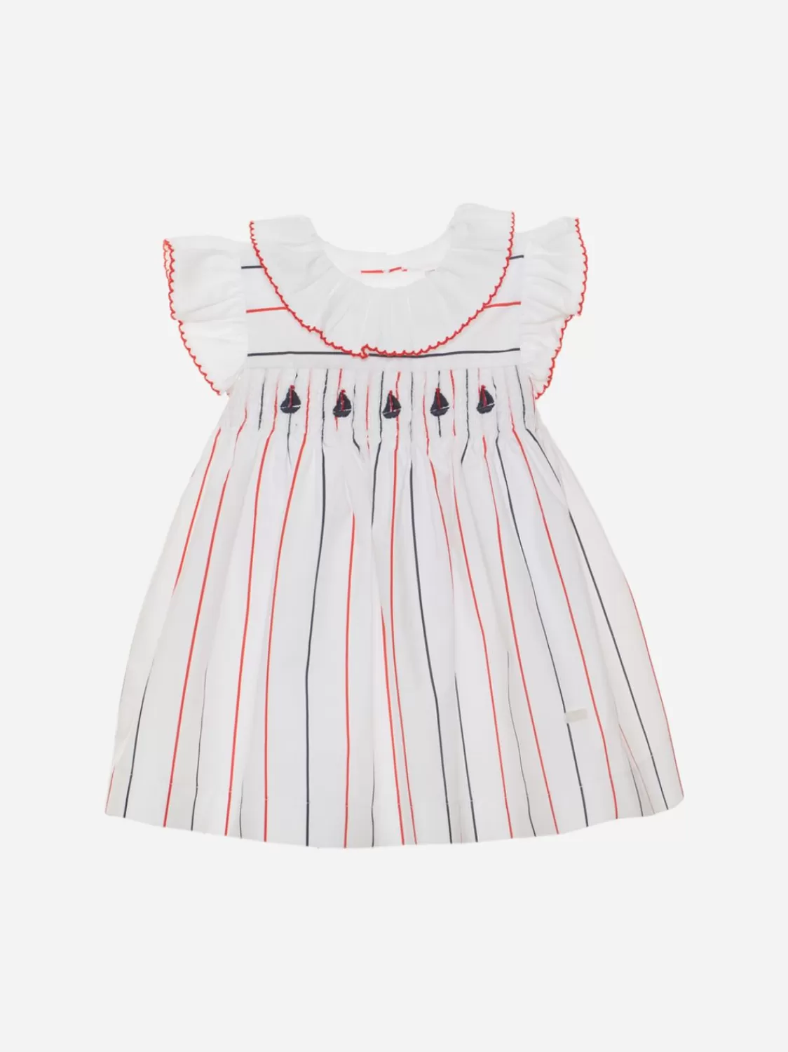 Baby Patachou Wit Gestreepte Babymeisjesjurk