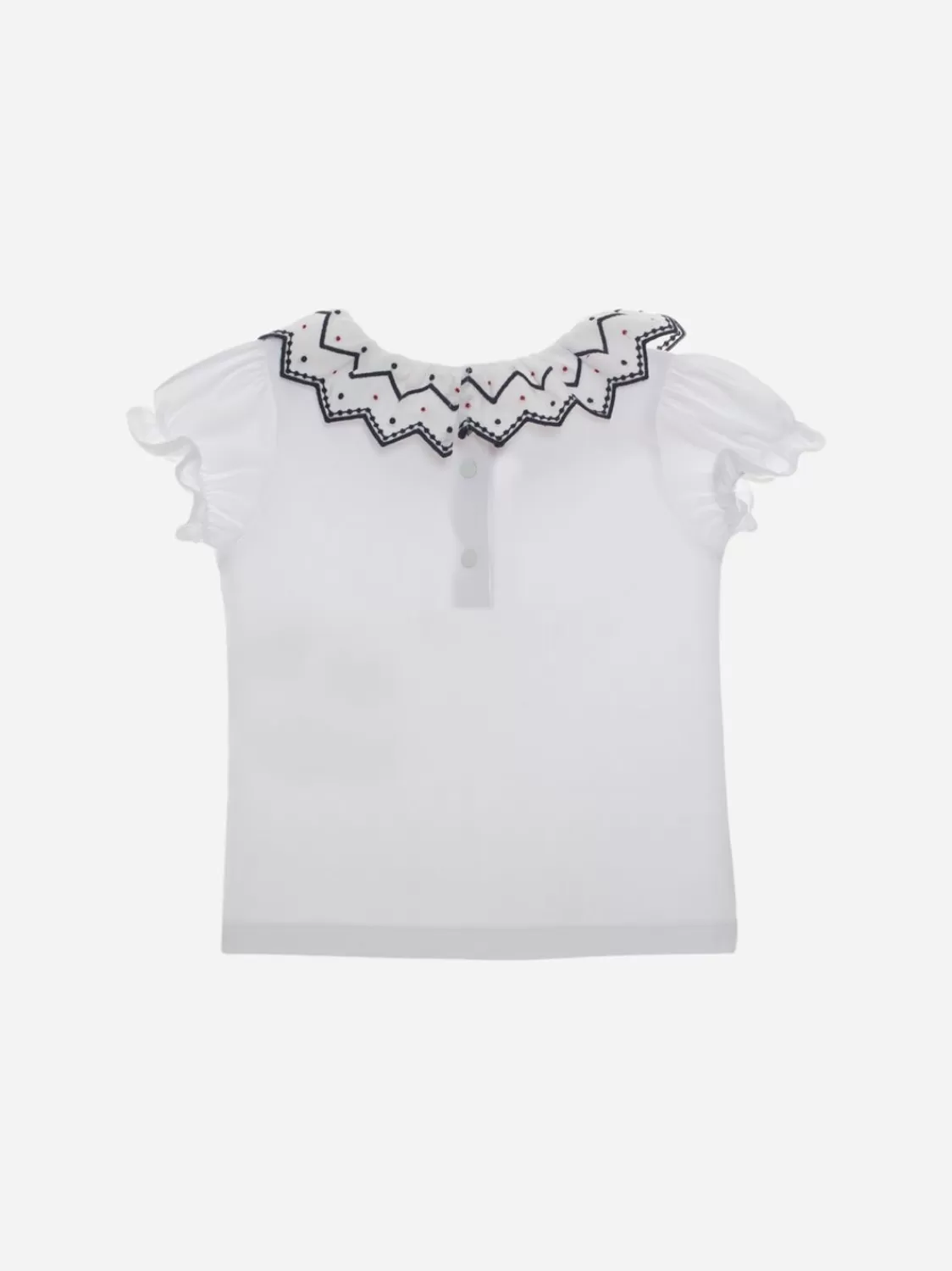 Baby Patachou Wit Jersey T-Shirt Met Ruches