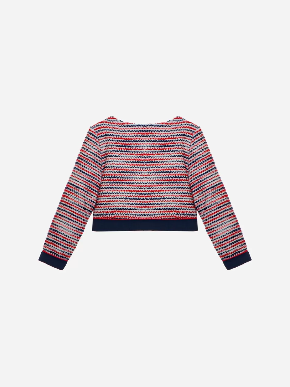 Meisje Patachou Wit, Rood En Marineblauw Gebreid Jack