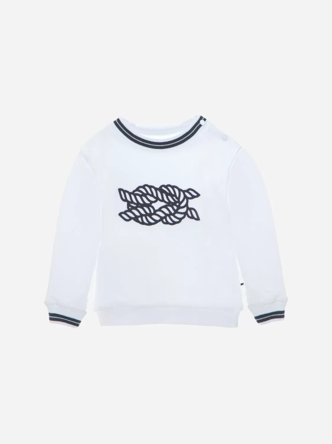 Baby Patachou Wit Sweatshirt Gemaakt Van Katoenfleece