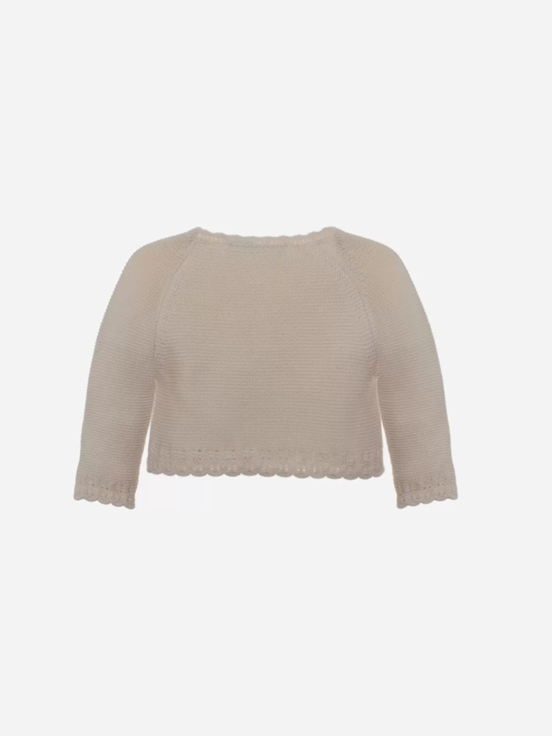Baby Patachou Wit Tricot Vest Met Lange Mouwen
