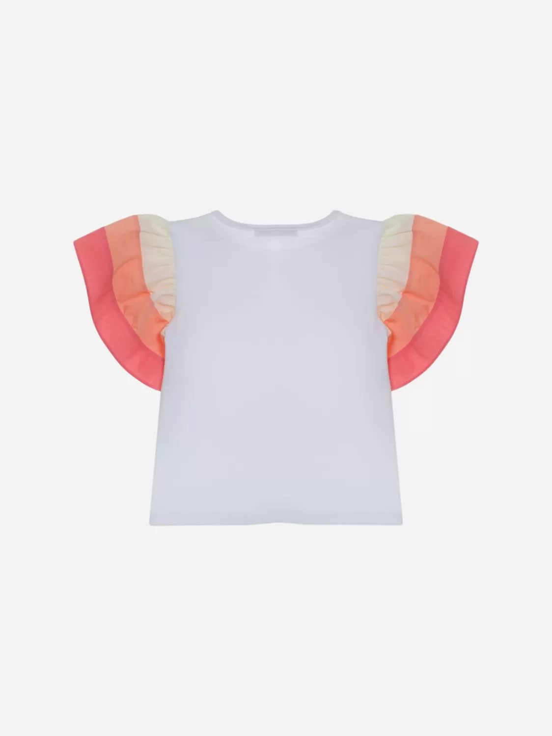 Meisje Patachou Wit T-Shirt Voor Kinderen, Meisje Met Koraalstrepen