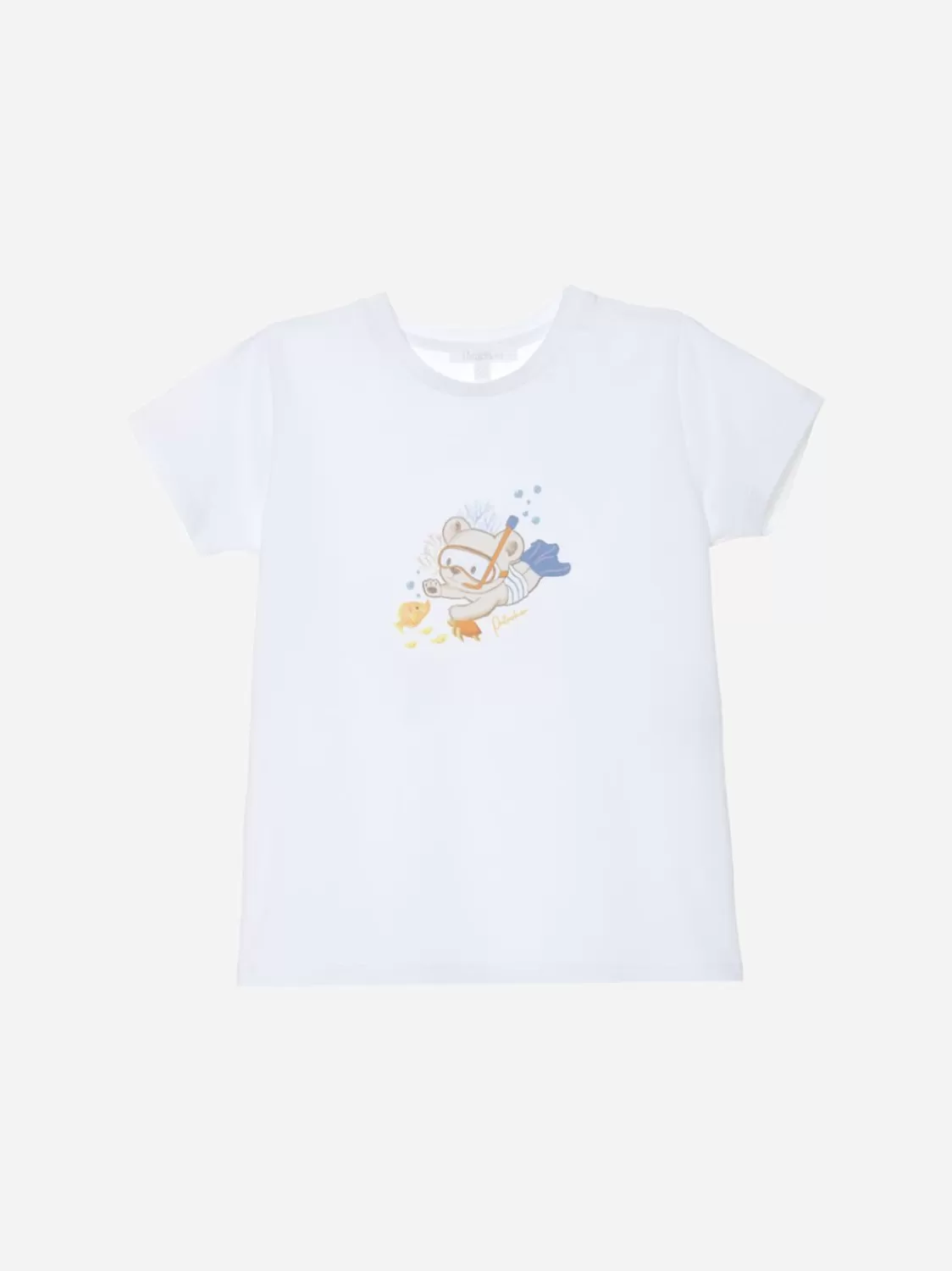 Baby Patachou Wit Zwemmende Beer T-Shirt