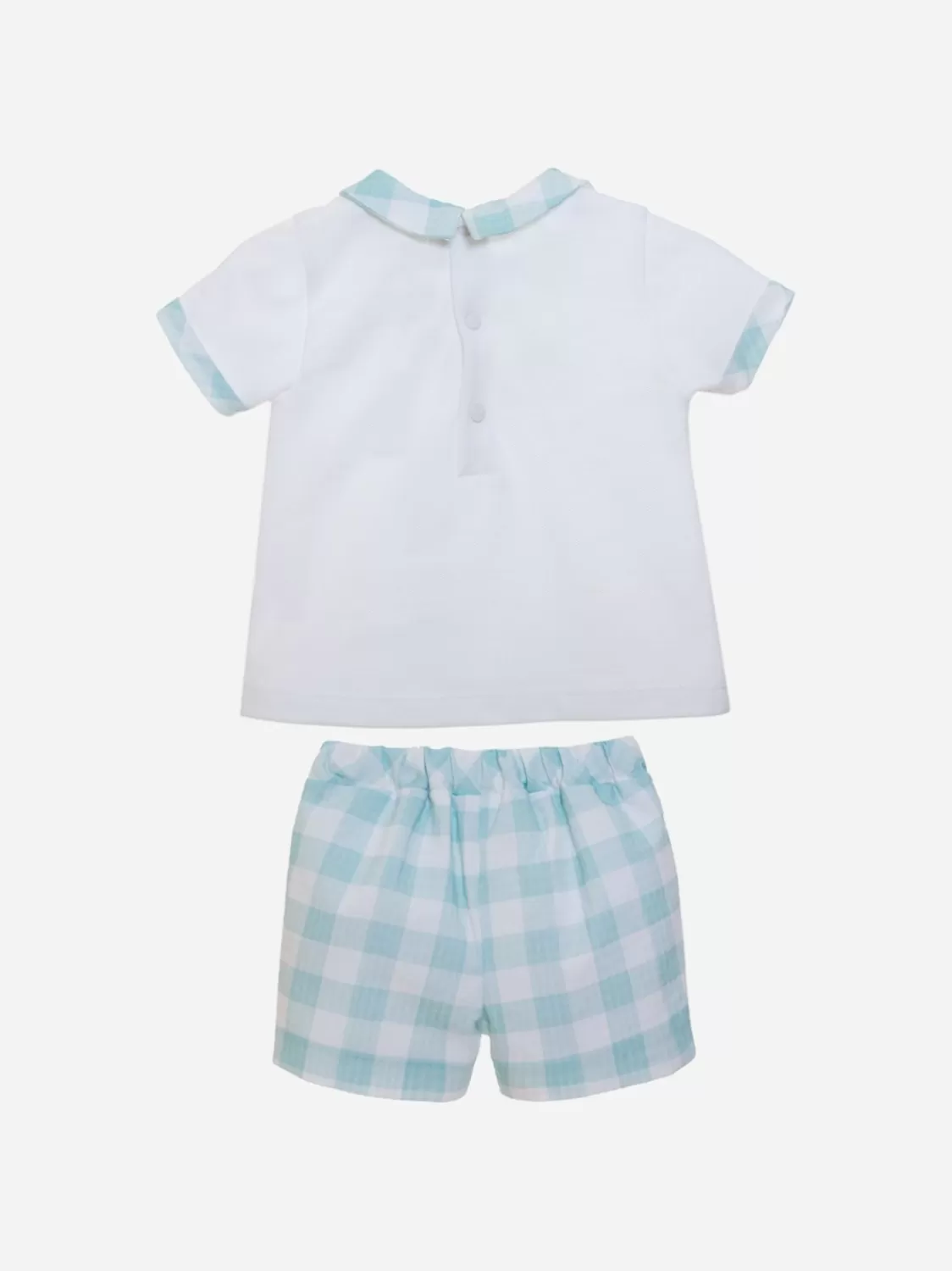 Baby Patachou Witte En Blauwe Geruite Babyjongenset