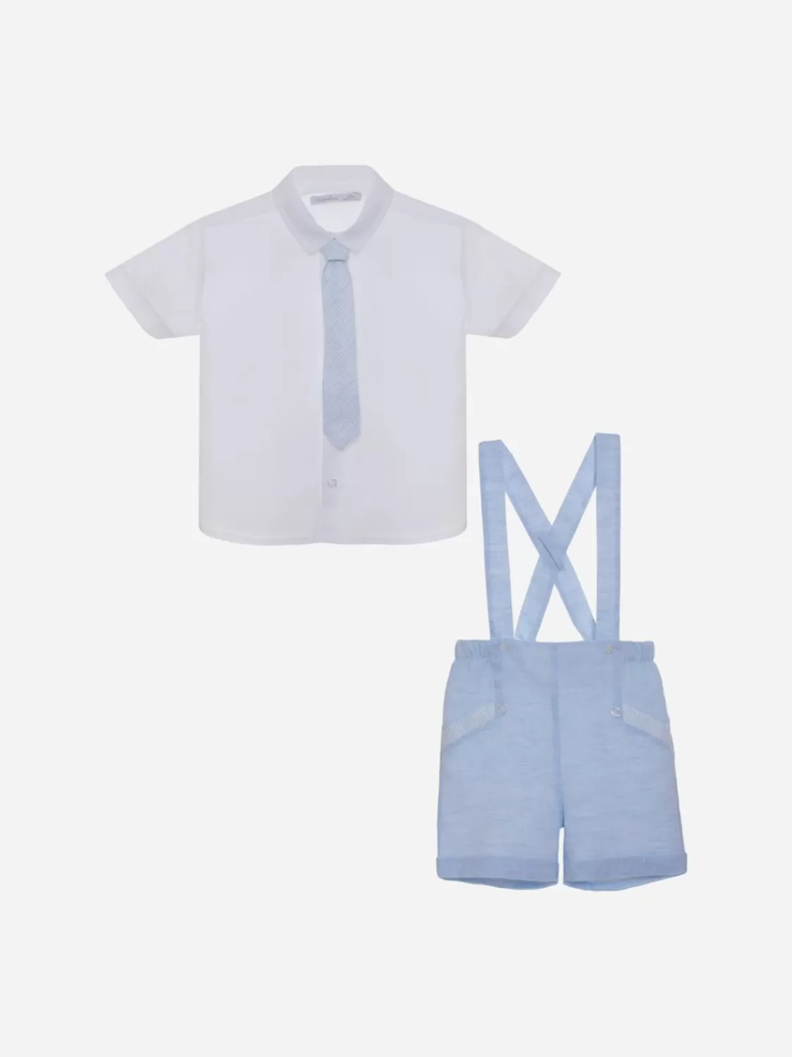Baby Patachou Witte En Blauwe Tweedelige Set