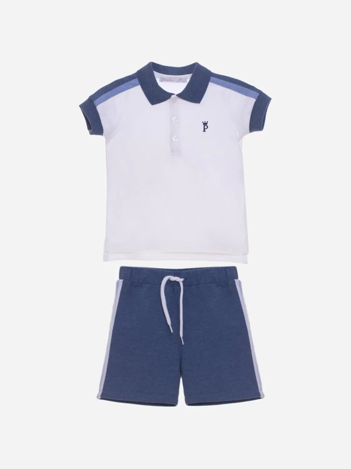 Baby Patachou Witte En Donkerblauwe Set