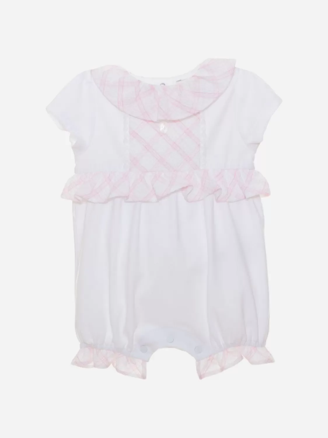 Baby Patachou Witte En Roze Jersey Jumpsuit
