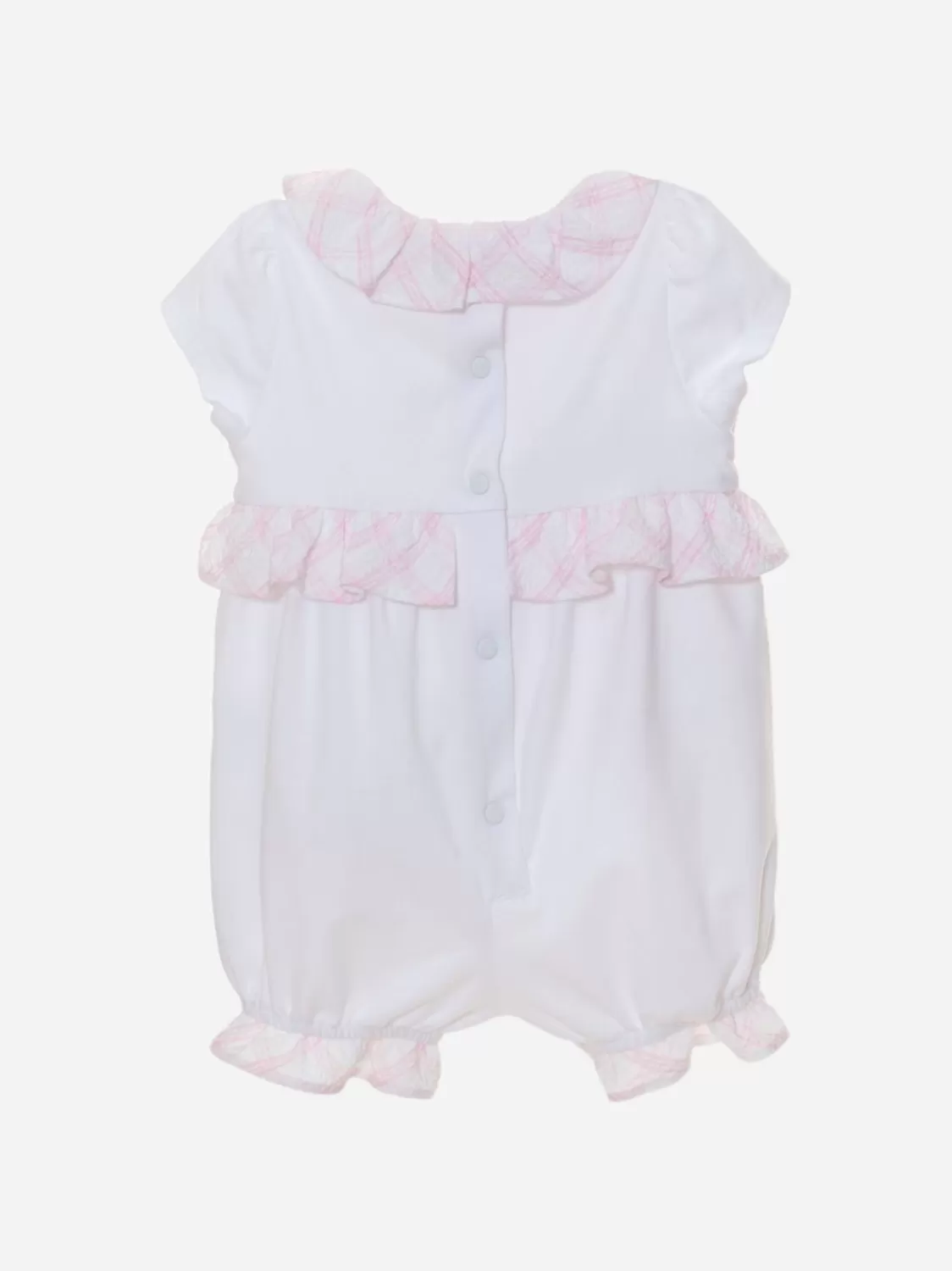 Baby Patachou Witte En Roze Jersey Jumpsuit