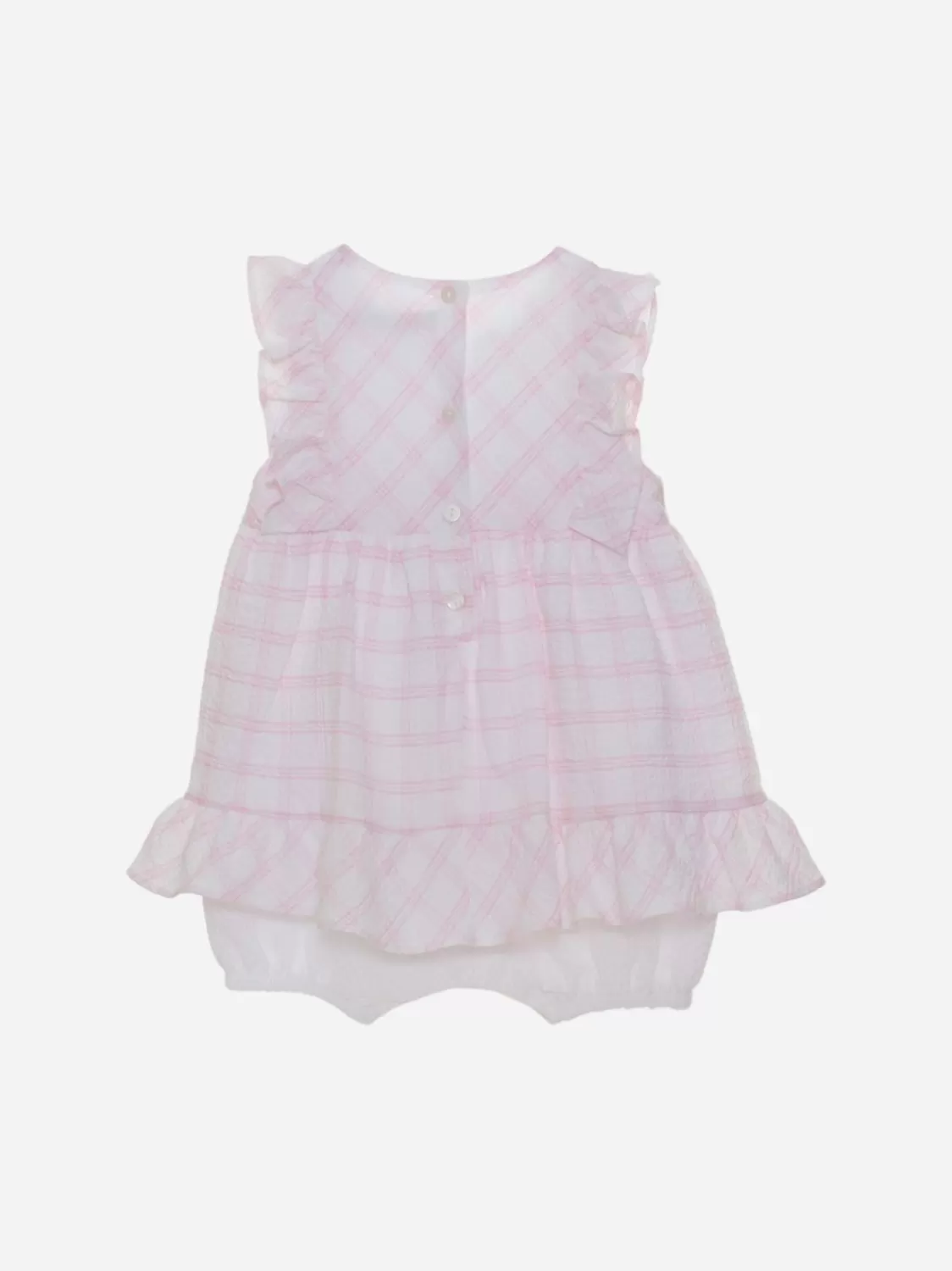 Baby Patachou Witte En Roze Jumpsuit Met Strikken
