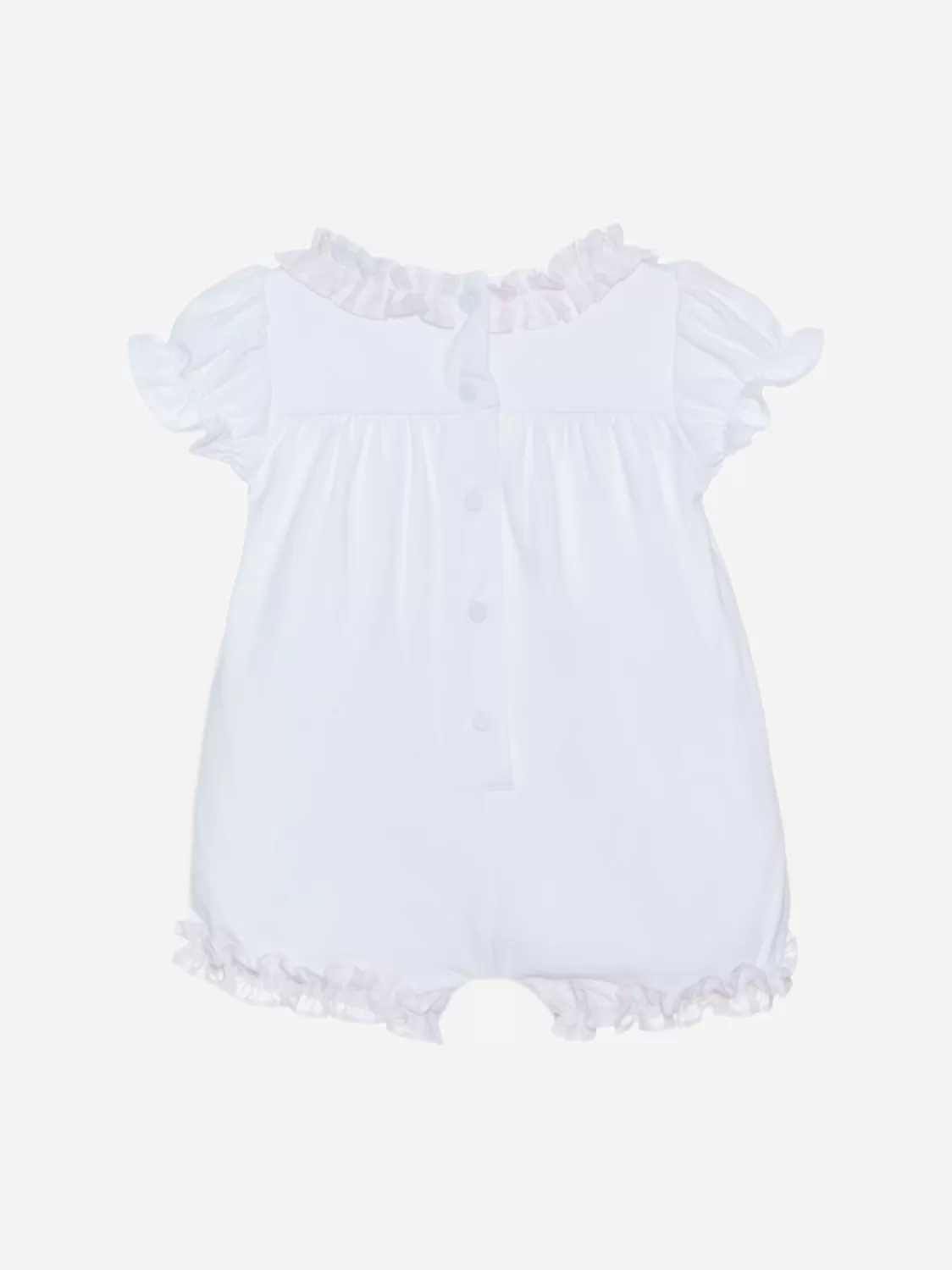 Baby Patachou Witte Jersey Romper Met Roze Strepen
