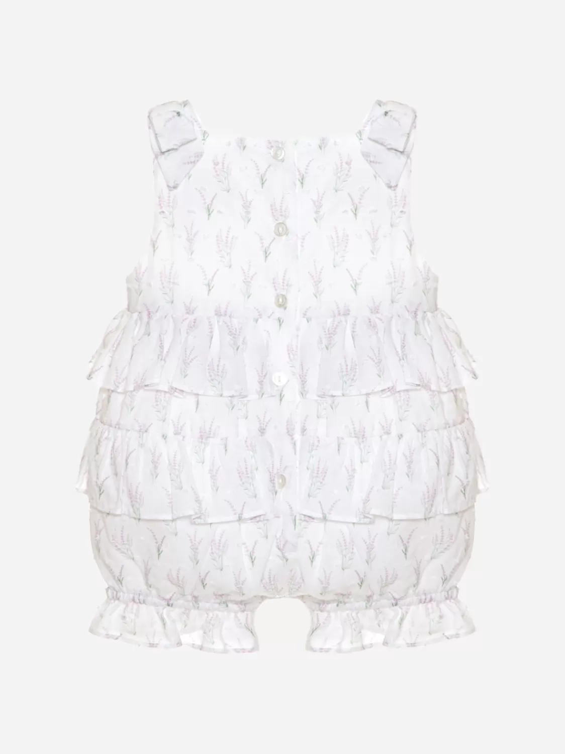 Baby Patachou Witte Jumpsuit Met Lavendelprint