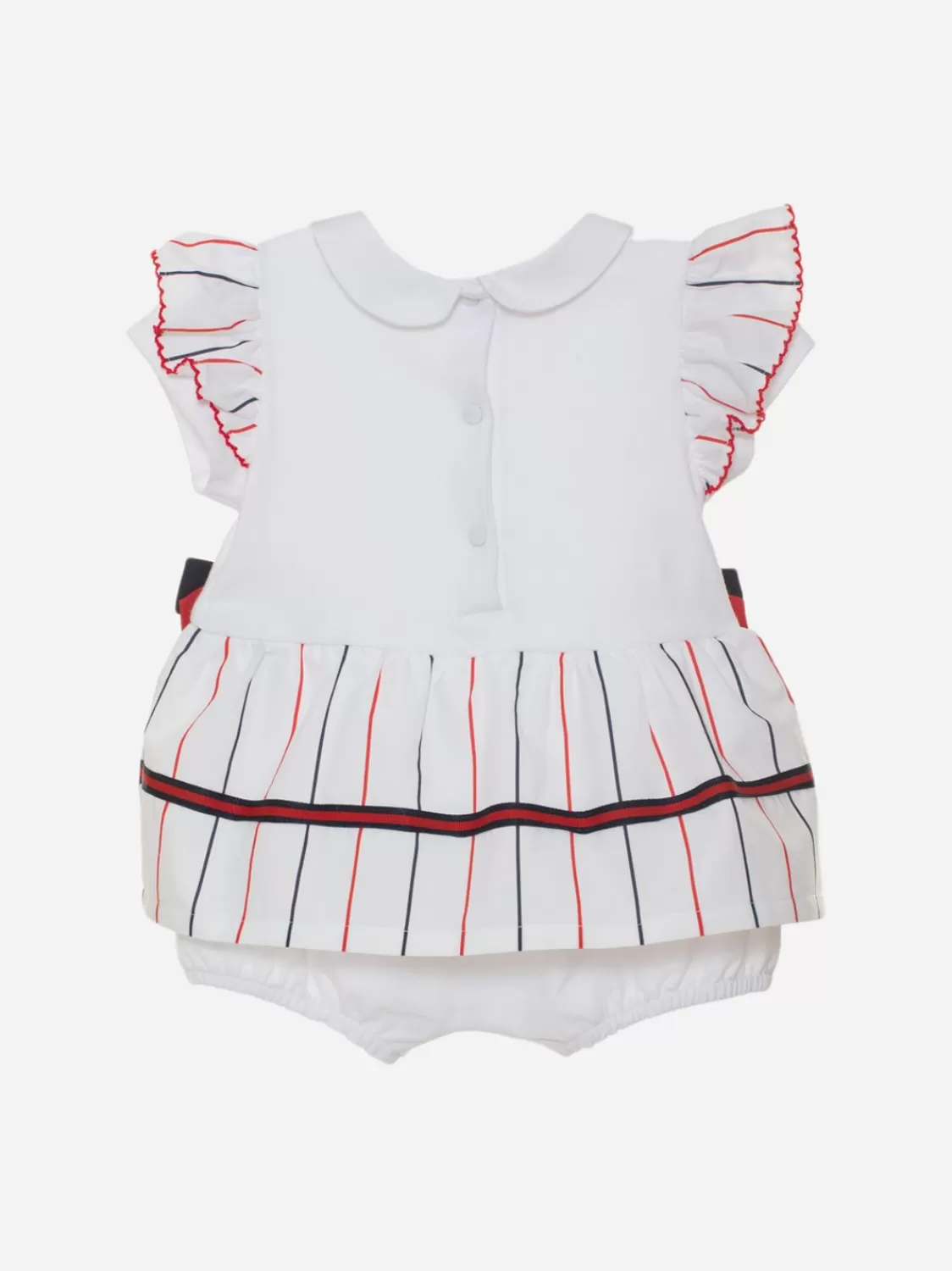 Baby Patachou Witte Jumpsuit Voor Babymeisje Met Strikken